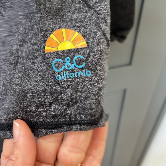 NWT{C&C California}Sz M 2 Pc Blk Heather Loungewear - Picture 3 of 13